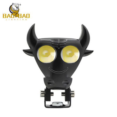 Black Bull Horn Cartoon Trắng Màu vàng Đèn đèn pin xe máy Đèn đèn LED