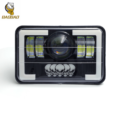 Nhựa nhôm 5 inch hộp sọ màu trắng màu vàng đèn pha xe hơi LED Moto Spotlight