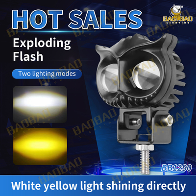 2 đèn LED Owl màu vàng trắng đèn flash màu MINI Đèn chiếu cho xe máy
