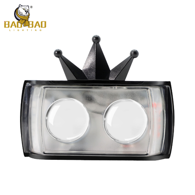 2 hạt vương miện nhựa kim loại RGB đèn flash trang trí xe đạp đèn sương mù