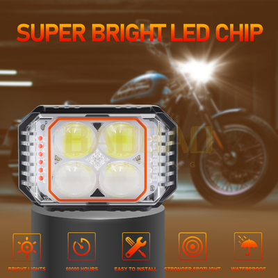 80V 4 hạt Màu trắng vàng nhấp nháy đa màu kim loại xe máy đèn LED