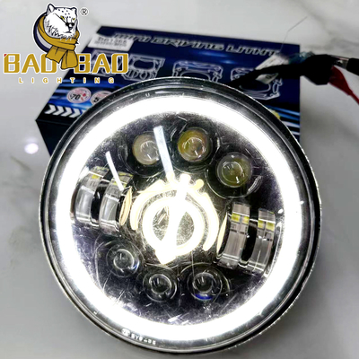 Đèn đèn pha xe máy màu vàng màu trắng 7 inch 12V chống nước IP67